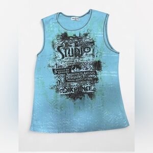 Y2K was Skinny Minnie Light Blue Graphic Tee with Black Print